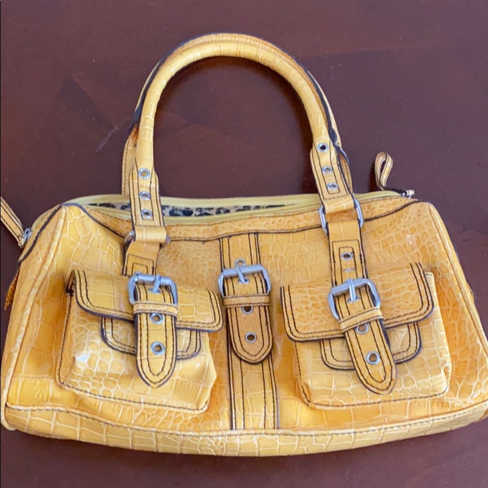 Yellow pleather shoulder bag. Brand new, no tags